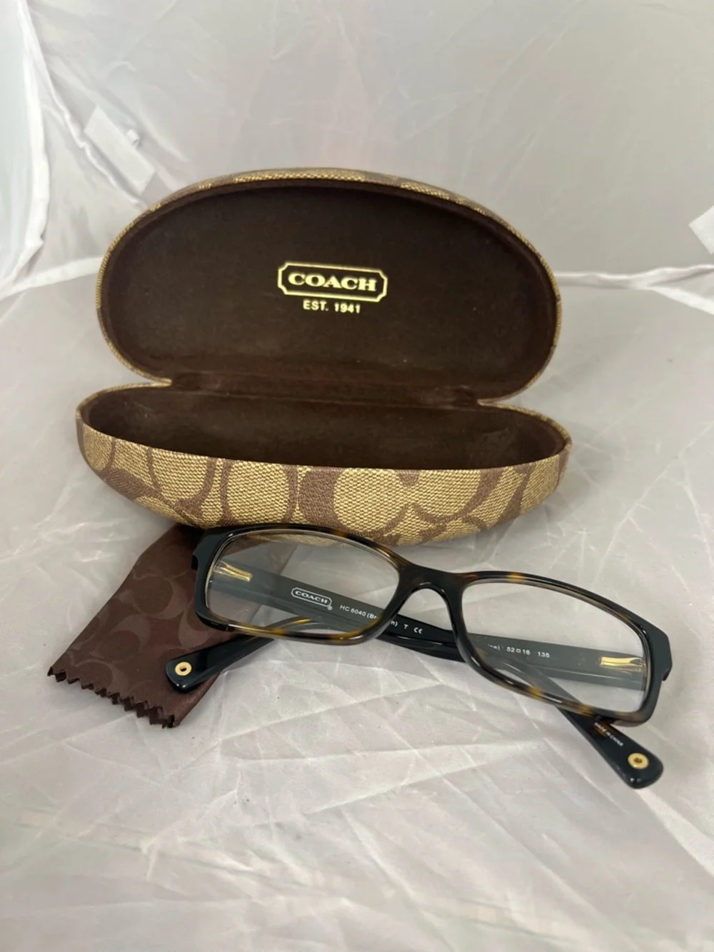 Coach Brooklyn HC 6040‎ Dark Tortoise Eyeglasses Frames with Case & Cloth